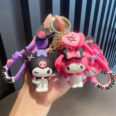 Sanrio-Y2K-Keychian-Kawaii-My-Melody-Kuromi-Pendant-Keyring-Sweet-Girls ...