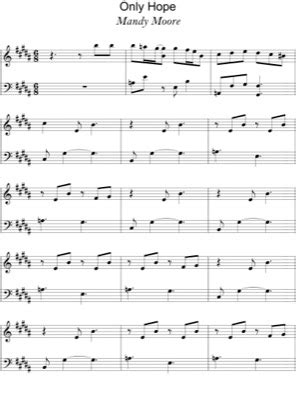 Only Hope - Mandy Moore Free Piano Sheet Music PDF