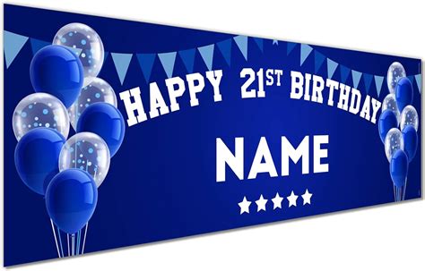 21st Happy Birthday Personalised Birthday Banner | 21st Birthday ...