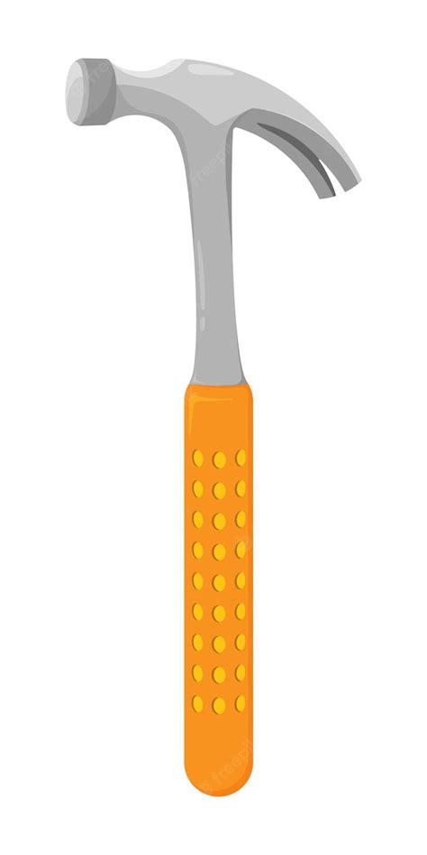 Premium Vector | Colorful cartoon claw hammer with orange handle handyman tool for home repair ...