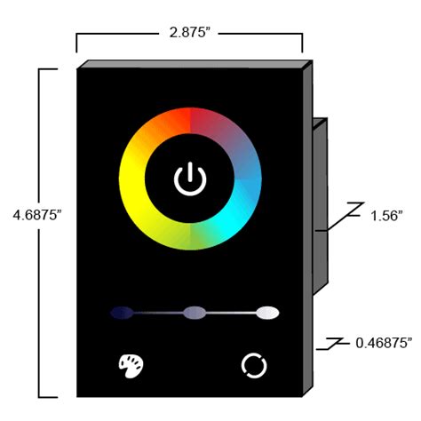 RGB LED Color Wheel Controller for Single Gang Wall Mounting