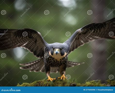 The Peregrine Falcon's Dive: Speed And Precision In Motion Royalty-Free Stock Image ...