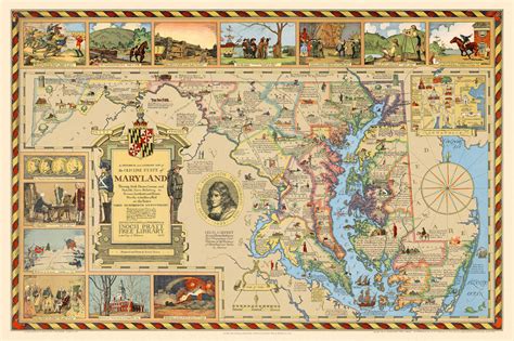 Historical & Literary Map of Maryland | Battlemaps.us