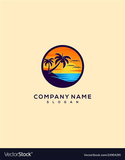 Sunset logo design Royalty Free Vector Image - VectorStock