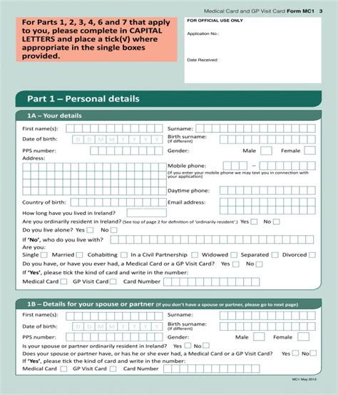 FREE 4+ Medical Card Application Forms in PDF