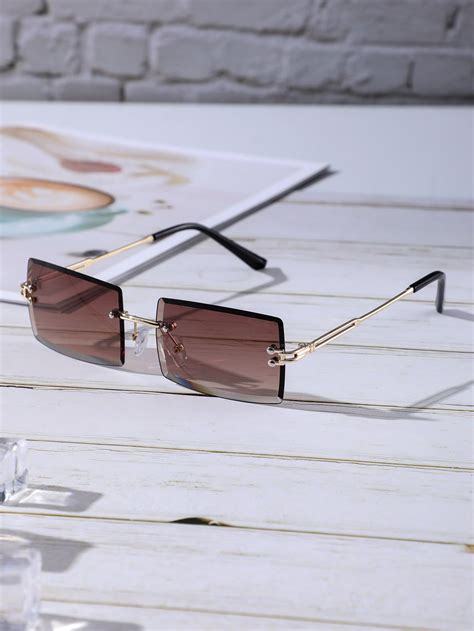 Square Rimless Sunglasses | Glasses fashion, Men sunglasses fashion ...