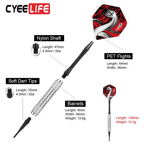 Soft Tip Darts 16g with Extra accessories,12pcs – CyeeLife Sports