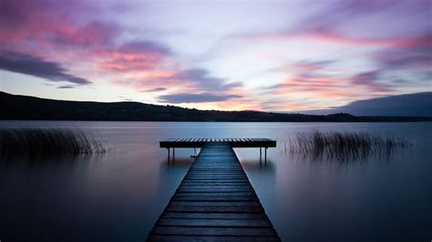 Wonderful, Dock, Dusk, Sea, Landscape, Calm wallpaper | nature and landscape | Wallpaper Better