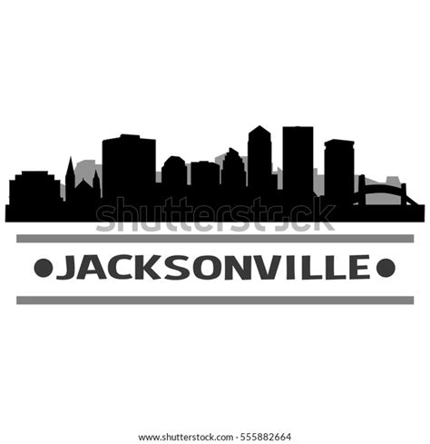 Jacksonville Skyline Silhouette Stock Vector (Royalty Free) 555882664