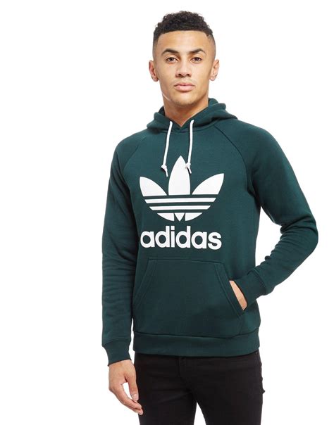 Adidas Originals Trefoil Hoodie in Green for Men - Lyst