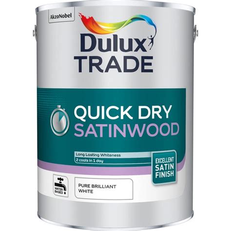 Dulux Trade Quick Dry Satinwood Pure Brilliant White 5L