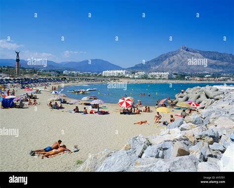 Beach Marbella Mediterranean Costa del Sol Malaga, Andalucia, Spain ...