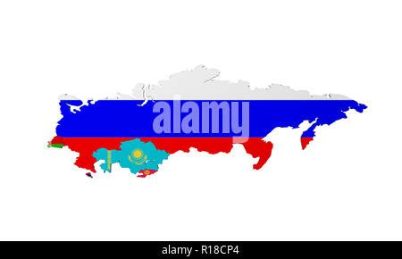 member states of eurasian economic union map Stock Vector Art ...