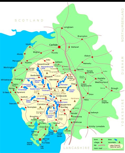 Map of Cumbria | Reisen