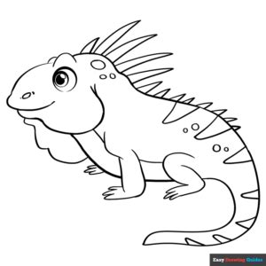 Iguana Coloring Page | Easy Drawing Guides