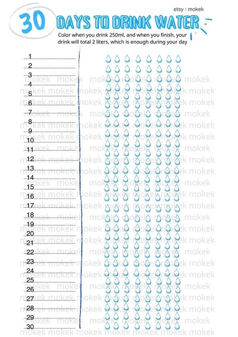 Water Drinking Schedule Printable