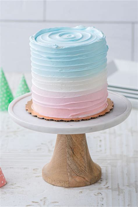 Pink and Blue Ombre Birthday Cake | Summer cakes, Birthday cake kids, Cake decorating | Baby ...