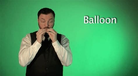 Sign Language Balloon GIF by Sign with Robert - Find & Share on GIPHY