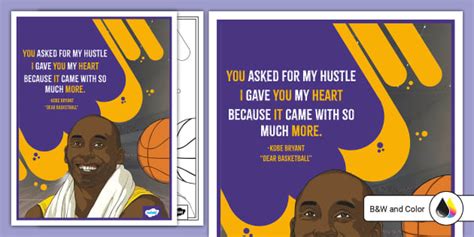 Dear Basketball Poster | Kobe Bryant’s Poetry | Twinkl USA