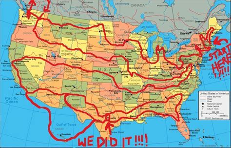 Travel Destinations United States Maps | Road trip map, Road trip usa, American road trip