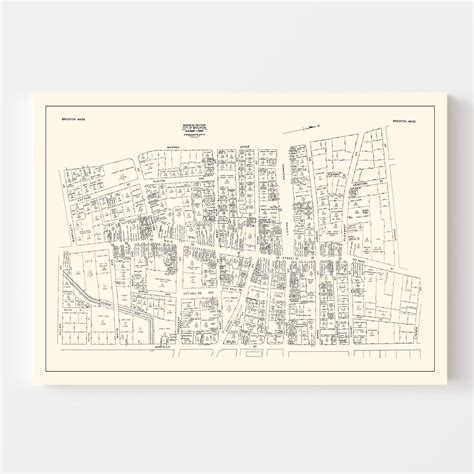 Vintage Map of Brockton, MA Business Section 1946 by Ted's Vintage Art ...