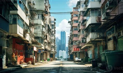 Daytime cityscape of Kowloon district. Created by AI 31183215 Stock ...