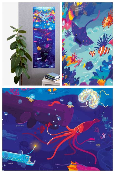 DEEP SEA POSTER FROM KURZGESAGT🐠🐙 | Sea illustration, Science art projects, Art