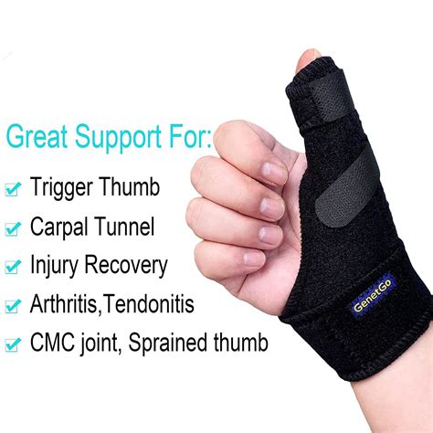 Trigger Thumb Splint - Thumb Spica Support Brace for Pain, Sprains, Arthritis, Tendonitis ...