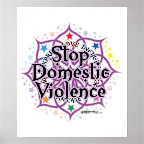 Stop Domestic Violence Lotus Posters