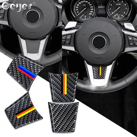 Ceyes Car Steering Wheel Stripe Sticker Carbon Fibre Interior Accessories Case For Bmw M Sport ...