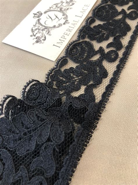 Black leavers lace trim - Lace trim - lace fabric from Imperiallace.com