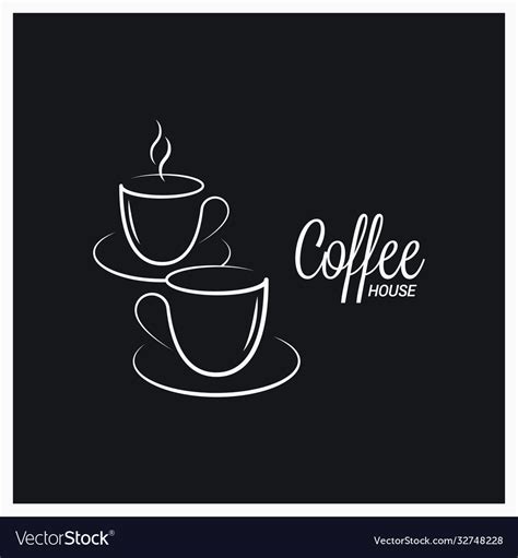 Coffee cup logo on concept black background Vector Image