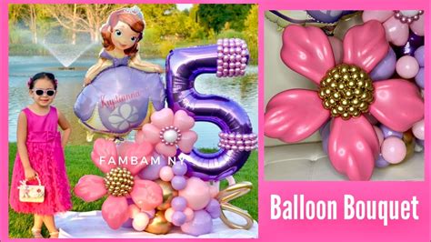 Number 5 birthday balloon bouquet (Sofia the First balloon bouquet ...