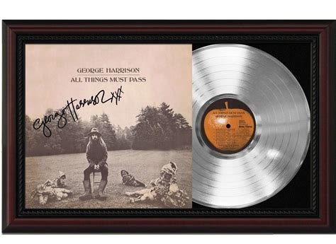 George Harrison All Things Must Pass Cherrywood Framed Platinum LP Record Signature Display M4 ...