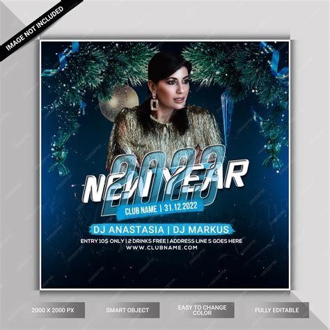 Premium PSD | New year 2023 celebration party flyer template