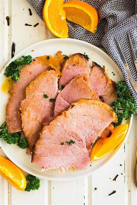 Slow Cooker Honey Mustard Glazed Ham- With just a few ingredients and a crockpot you can ...