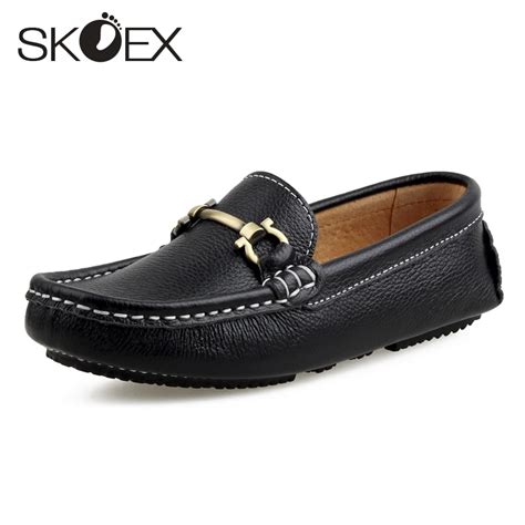 Aliexpress.com : Buy SKOEX Kids Boy's Slip On Loafers Genuine Leather Children's Moccasin ...