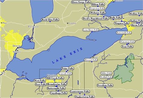 Map of Lake Erie WaterFalls | Lake erie, Ohio travel, Ohio waterfalls