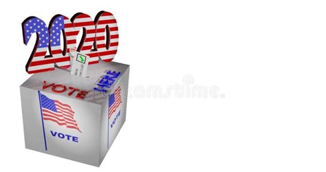 Ballot Box USA Election 2020 Vote Here White Background Stock ...