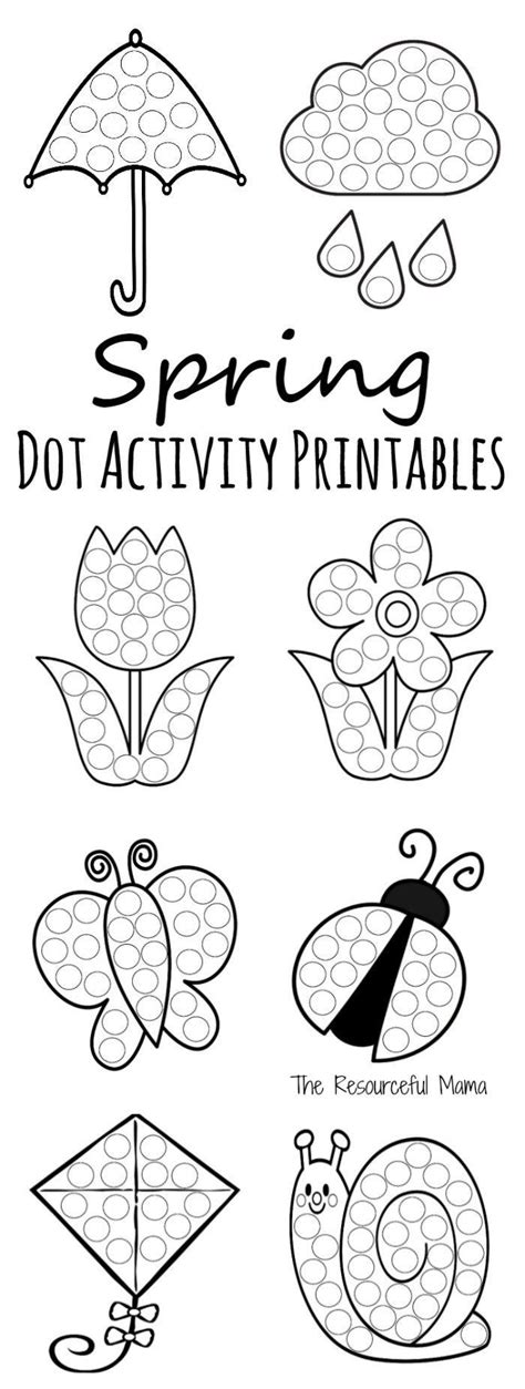 Spring Dot Activity Printables | Spring preschool, Do a dot, Preschool activities