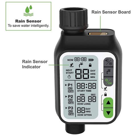 Automatic rain sensor watering irrigation timer waterproof watering system irrigation controller ...