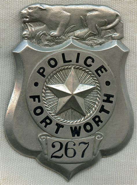 Stunning & Beautiful 1910's Forth Worth, Texas Police Badge: Flying ...