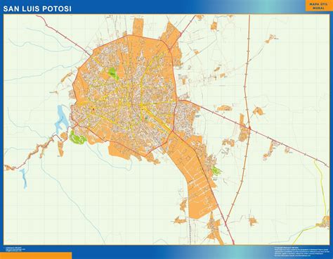 San Luis Potosi wall map Mexico | Wall maps of countries of the World