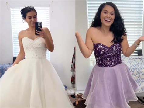 Bride cuts and dyes her wedding dress purple for Taylor Swift’s Eras ...