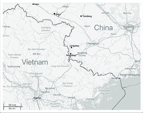 Map of Research Locations in China-Vietnam Border Areas. | Download ...