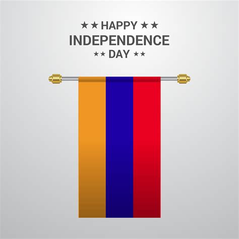 Armenia Independence day hanging flag background 14161472 Vector Art at ...