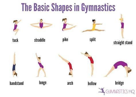 The Basic Shapes in Gymnastics | Gymnastics lessons, Gymnastics workout ...