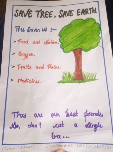 Poster on Save Trees – India NCC