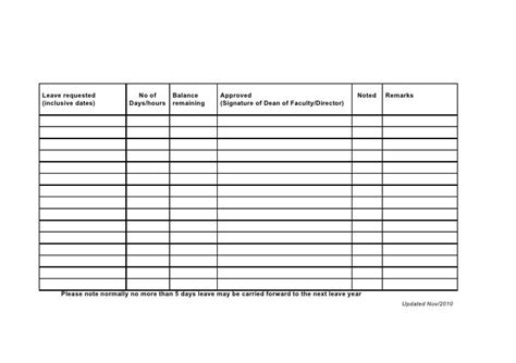 Annual Leave Staff Template Record / Excel Templates: Annual Leave ...