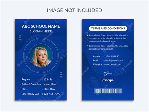 Premium Vector | Student and employee vertical id card template